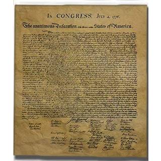 Uafh?ngighedserkl?ringen sand for dets originale st?rrelse og layout - genoptryk trykt p? antik pergament. 23 x 29