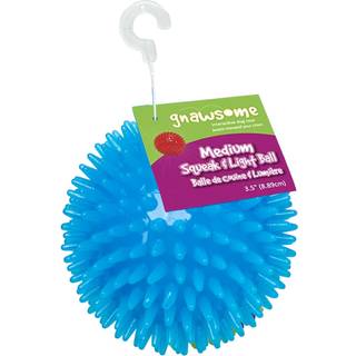 Gnawsome 3.5 Spiky Squeak & Light Ball Dog Legetøj - Lille renser tænder og fremmer tand- og tandkødssundhed til dine kæledyrsfarver varierer