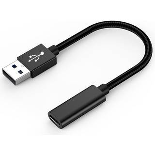 NÖRDIC USB C til OTG USB A Adapter Metal Black 15cm