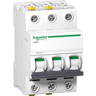 Schneider Acti9 Automatsikring iC60H, 3P 10A C, med dobbelt terminal, 54 mm