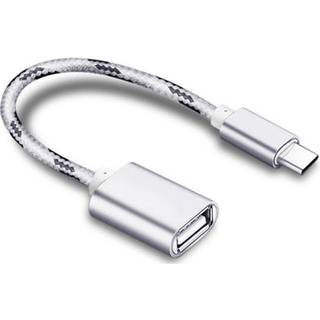 NÖRDIC A USB OTG til USBC 3.1 Gen 1 adapter aluminium 15cm sølv
