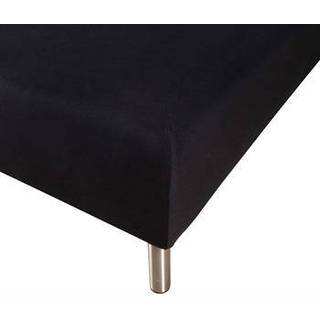 Blødt lagen 180x210 cm - Faconlagen i 100% bomuldssatin - Sort boxlagen til madras - By Night satin lagen