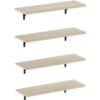 Furinno Rossi 23-tommer vægmonteret flydende displayhylder Metropolitan Pine Sæt på 4