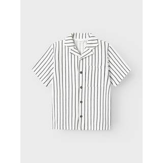 Name It Bright White Stribet Skjorte