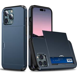 SKALO iPhone 14 Pro Max Armor Cover kortholder - Blå