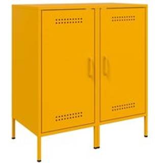 skabe 2 stk. 36x39x79 cm stål sennepsgul
