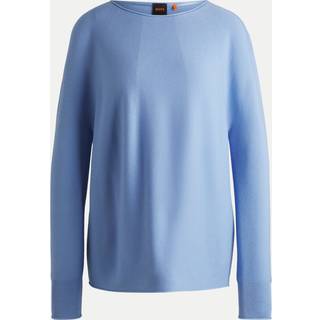 Sweater med bred halsudskæring og rullekanter på krop og ærmer