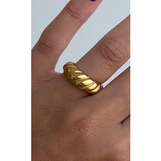 Smykkeli Copenhagen Ring - Twisted Crossaint Large - Golden Colour