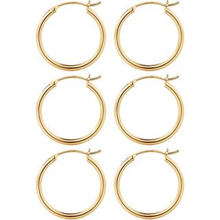 M MOOHAM Gold Hoop reringe til kvinder - Sm allergivenlige 14k forgyldte S925 Sterling Slv Post Chunky Hoops reringe Pakkest til smykker til