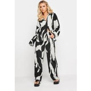 PixieGirl Petite PixieGirl Petite Mono Abstract Tryk Brede bukseben 100% Cotton Bukser