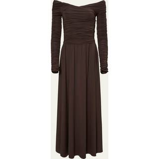 Altuzarra Charlotte off-shoulder jersey maxi dress - brown - L