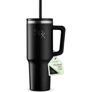 SIPX isoleret tumbler med l?g og halm 40 oz. Tumbler med h?ndtag holder koldt 12 timer vandflaske termos med l?g BPA-fri genanvendelig isolerede