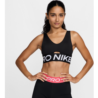 Nike Pro Indy Plunge-sports-bh med medium støtte og indlæg til kvinder - sort - XXL