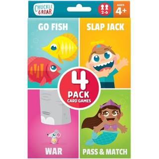 Chuckle & Roar - Classic Card Games 4pk - Alder 4 og op - Familiespilaften - Go Fish Slapjack War Pass og Match