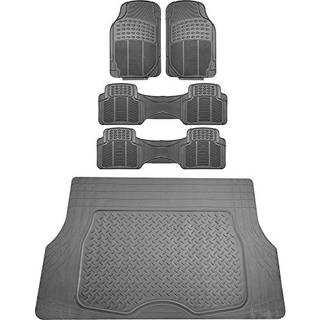 FH Gruppe 3 r?kker, klimasikker trimbare, skridsikre vinylgulvm?tter med lastforing - Universalpasning til biler Lastbiler og SUV'er (gr?) F11306