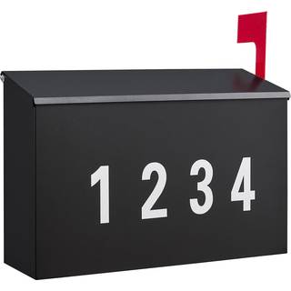 Land? Voi Wall-Mount Mailbox med et flagsæt og tre sæt 0-9 postkasse nummer klistermærker postkasser til eksternt galvaniseret stål rust-proof me