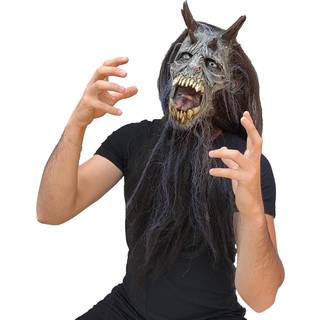 Wendigo Dämonen Maske mit Hörnern