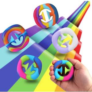 4 Pack Stress Relief Snapper Fidget Toy Hand Grip Squeeze Grab Snap Sensory Toys Party Popper St?jproducent Gavestresslettelse Desk Office Gadget