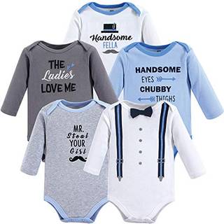 Hudson baby baby piger bomuld langærmet bodysuits t shirt sæt smukke fella 9-12 måneder os