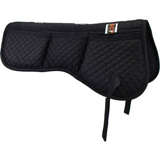 ECP Equine Comfort diamant-quiltet poly-bomuld allround halvt sadelunderlag med formtilpasset memoryskum 6 lommer foran og bagpå hvid/sort