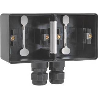 NIKO Underlag 2-modul, 2x M20, IP55, sort 761-84852