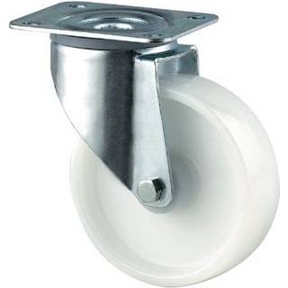 Tente 3470UOO080P62 Hjul nylon, hvid, plade 105x85 mm 80 mm