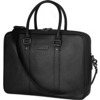 Soft Leather Laptop Briefcase - Black