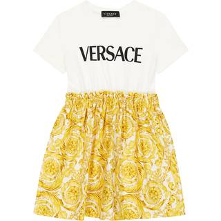 Versace Kids Barocco cotton jersey dress - white - Y 14