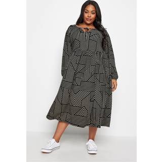 Yours Curve Yours Curve Black Textured Midaxi Dress