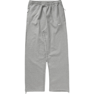 Pants Nike Solo Swoosh Men&#39;s Open-Hem Brushed-Back Fleece Pants Dk Grey Heather/ White L - White - L