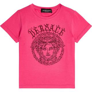 Versace Kids Medusa embellished cotton-blend T-shirt - pink - Y 8