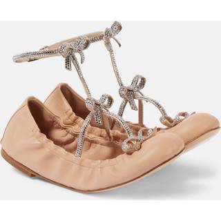 Rene Caovilla Caterina bow-detail leather ballet flats - pink - EU 36