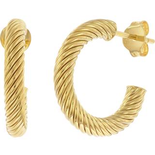 trendor 15931 Damen-Ohrringe Halbcreolen 925 Silber Vergoldet ⌀ 22 mm