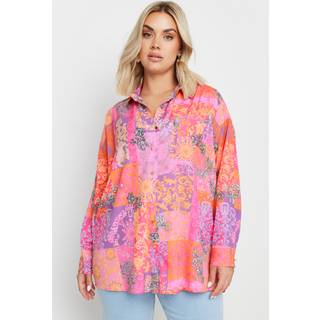 Yours Curve Yours Curve Pink Limited Collection Scarf Boyfriend Shirt
