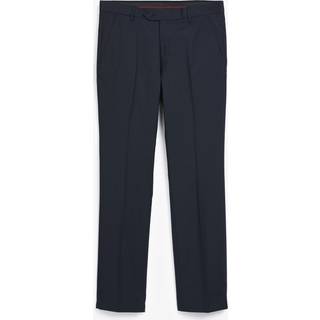 Next Navy Blue Tailored Fit Stretch Smart Trousers