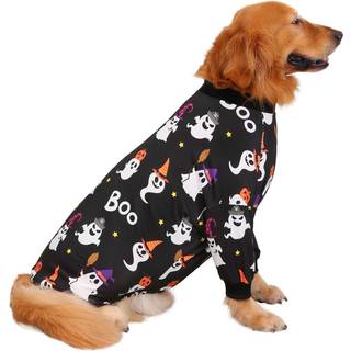 HDE Hundepyjamas One Piece Jumpsuit Letv?gts Dog PJs skjorte til M-3XL Dogs Cute Ghosts - L