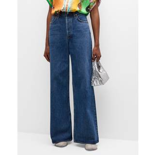 Agolde Dame Jean No Cuff high-rise wide-leg jeans - blue - M-L