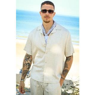 ONLY & SONS Kari Relaxed Cuba Shirt Viscose Linen Oatmeal