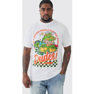 Mens Tall Ninja Turtle Printed License T-shirt In White