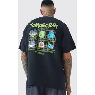 Mens Tall Tamogotchi Back Print License T-shirt In Black