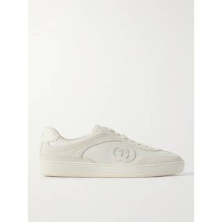 Gucci - Leather-Trimmed Suede and Mesh Sneakers - Men - Neutrals - UK 10