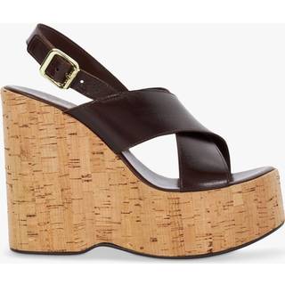 Dune London Dune London Brown Kaiden Chunky Cork Wedge Sandals