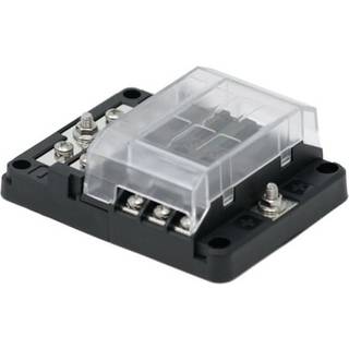 Sikringsholder Egis Mobile Electric RT Fuse Block 6 Circuit w/Ground, for 6 fladstiftsikringer, med klemrække og LED-diode, M4 + M5, 36 V DC, 100 A