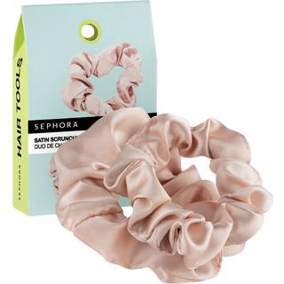 Sephora Collection - Duo Af Satin-scrunchies - Lille Og Stor - Satin Hair Scrunchies-24 - For Women