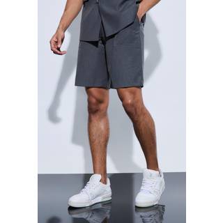 Mens Grey Pocket Detail Tailored Shorts