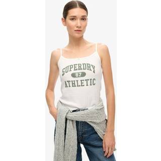 Superdry Superdry White Athletic Essentials Graphic Pointelle 100% Cotton Cami Top
