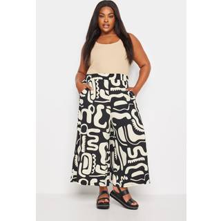 Yours Curve Yours Curve Black Dark Jersey Midaxi Culottes