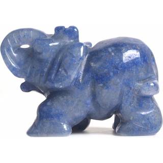 Justinstones Gemstone Elephant Blue Aventurine Crystal Animal Totem Spirit Stone Figur 2 tommer