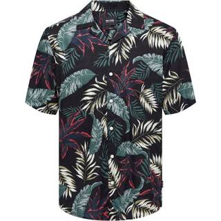 ONLY & SONS Herre Wayne Kortærmet Viscose Skjorte Sort