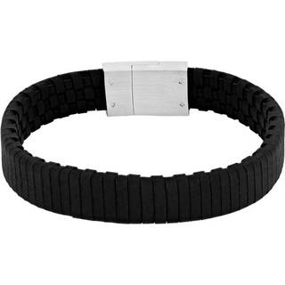 Son of Noa sort læderarmbånd, 12 mm bred